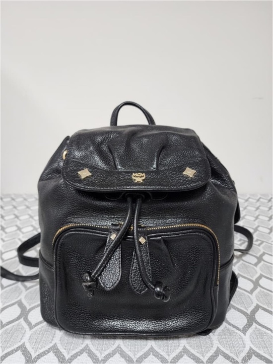 Authentic MCM Vintage Leather Backpack Black